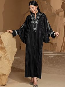 AN12250 Elegant Chiffon Flowy Modest <b>Abaya</b> for Autumn Casual Style for <b>Wedding</b> Receptions and Formal Parties - Product Image 4