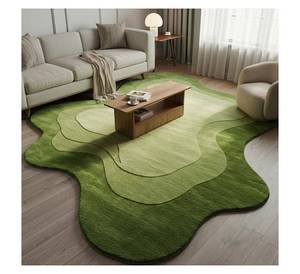 Tapis vert à motif personnalisé, 100% laine, tufté à la main, tapis ondulé biologique pour projets d'intérieur de luxe, tapis de sol doux - Product Image 2