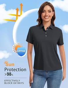 Camisetas polo de golf para mujer 100% algodón, camisetas polo personalizadas para mujer con cuello polo, camiseta polo de algodón y spandex para mujer, camisetas polo al por mayor. - Product Image 2