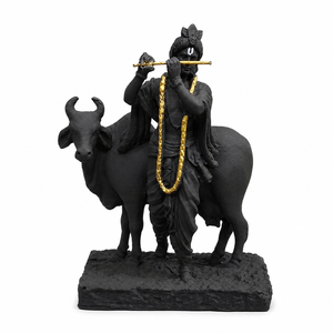 Statue artisanale en marbre du Dieu Jagannath pour la décoration de temple domestique, Murti décoratif premium du dieu hindou pour la Puja ou le bureau - Product Image 4