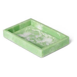 Plateau rectangulaire en résine marbrée verte, très vendu, plateau organisateur profond, plateau de rangement décoratif, plateau de présentation multi-usages, plateau moderne pour la maison - Product Image 1