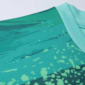 Conjunto de Camiseta de Fútbol con Cuello en V para Hombre, Impresión Digital, Degradado Verde, Sin Mangas, Pantalones Cortos con Cintura Elástica que Absorben la Humedad, 100% Poliéster - Product Image 6