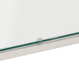 Mesa de Centro Moderna de Acero Inoxidable Plateado con Vidrio Templado, Diseño Contemporáneo - Product Image 5