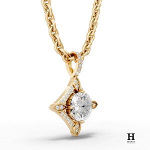 Elegant Star-Shaped Diamond <b>Pendant</b> Necklace in <b>Solid</b> <b>Gold</b> – Fine Jewelry by Heerak Diamonds - Product Image 3