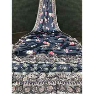 ผ้าโสร่งพิมพ์ลายดิจิตอลเอฟเฟกต์4D ผ้าไหมนุ่มดีไซเนอร์มีสีเทา - Product Image 1