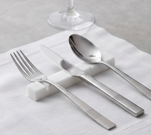 Repose-cuillère en céramique à motif marbre blanc, support rectangulaire pour couverts, pour utilisation sur table de cuisine - Product Image 5