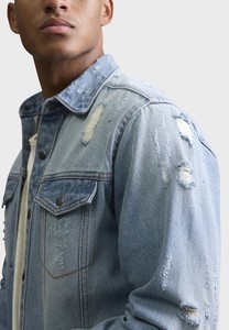 Blouson en jean homme personnalisé, coupe ajustée, effet vieilli, en denim épais, matériaux de haute qualité, séchage rapide, respirant, hiver, OEM - Product Image 3