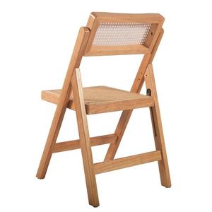 Chaise pliante moderne en teck massif avec assise en rotin, chaise d'appoint en bois pour la maison, le restaurant, l'hôtel, le mobilier d'extérieur, chaise de jardin - Product Image 3