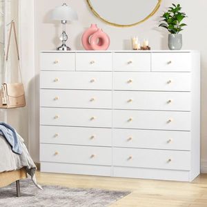 Comò Europeo Bianco a 7 Cassetti Estensibile per Arredamento Casa - Product Image 2
