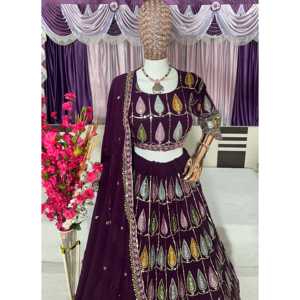 Ropa India y Pakistaní, Lehenga Choli con Bordado de Lentejuelas para Fiestas - Product Image 3