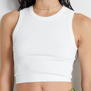 Top Corto Casual de Alta Calidad para Mujer 2026, Nuevo Top Corto sin Mangas con Textura Acanalada, Color Sólido, para Verano - Product Image 2