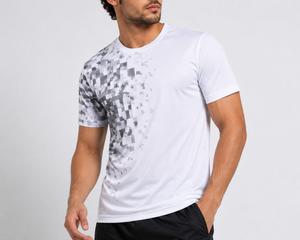 T-shirt décontracté à manches courtes pour homme, col rond, couleur unie, séchage rapide, en jersey tricoté polyester/coton, coupe classique, logo frontal, 180g, haute qualité - Product Image 6