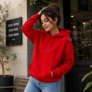Heritage Masonic Regalia Polyester Delta Sigma Hoodie Women Drop Shoulder <b>Puller</b> Fleece Knitted Sweatshirt with Front Logo - Product Image 3