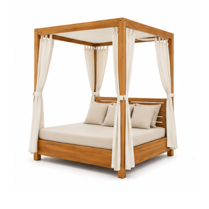 Cama de Exterior Moderna con Toldo de Madera Maciza para Hoteles de Lujo, Resorts, Villas y Jardines - Product Image 2