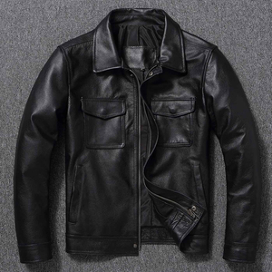 premium Quality Men's Vintage Style Distressed Faded <b>Real</b> Cowhide <b>Leather</b> <b>Jacket</b> for Men OEM serviced - Product Image 2