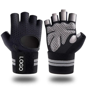Guantes de Entrenamiento de Cuero Marrón y Negro Personalizados OEM, Guantes de Medio Dedo para Levantamiento de Pesas al Aire Libre, Crossfit y Gimnasio - Product Image 4