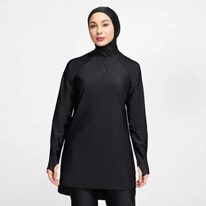 Ensemble de sport modeste pour femmes musulmanes, séchage rapide, avec fermeture éclair et poches, prix de gros - Product Image 5