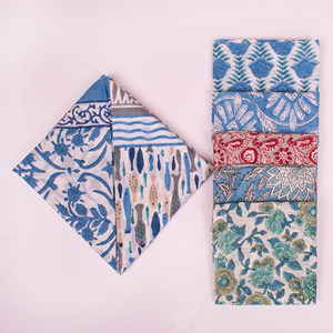 <b>Retro</b> Style Cotton Handkerchiefs Set Vintage Floral Pattern Men's Eco-Friendly Gift Adult Unisex Bohemian Style - Product Image 5