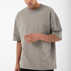 Camisetas Oversize Nuevas 2026 para Hombre, Camisetas de Cuello Alto 100% Algodón Grueso, Camiseta Oversize Lisa de Cuello Alto para Hombre - Product Image 1