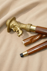 Canne de marche artisanale pour homme avec poignée en forme de cigare, canne en bois vintage de style victorien, canne décorative, cadeau unique - Product Image 2