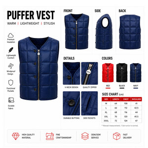 Wholesale Latest Style Custom Women Eco-Friendly Windproof <b>Puffer</b> <b>Jackets</b> <b>Cropped</b> Winter Warm <b>Puffer</b> Vest for Women for Sale - Product Image 6