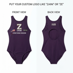 Traje de Baño de Una Pieza para Mujer, Nailon y Elastano Premium de 220 GSM, Traje de Baño Elástico Morado, Corte Atlético, Logotipo Bordado Personalizado - Product Image 1