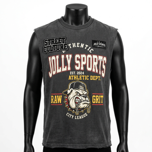 Mens Sleeveless T Shirt 200 GSM Premium Cotton Soft Washed Black Graphic Print Custom <b>Logo</b> T-shirt for men loose fit printed - Product Image 4