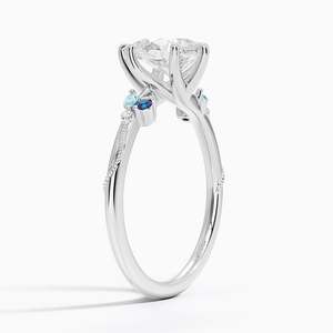 Anillo BOJ 0107 con Corte de Pera, Plata 925, Alexandrita de Laboratorio, Engaste de Puntas, Anillo Solitario con Diamante de 2ct, Color D, VVS1, Moissanita GRA - Product Image 2