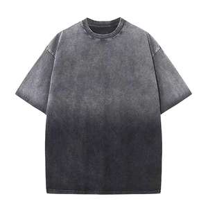 T-shirt décontracté pour homme en coton tricoté 180 grammes, coupe classique, effet délavé vintage, avec broderie personnalisée, respirant et écologique - Product Image 4