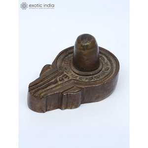 Escultura de Shiva Lingam de latón de 2 pulgadas hecha a mano, artículo pequeño hecho en India, obra de arte hecha a mano - Product Image 3