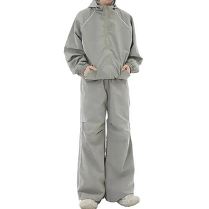 Veste coupe-vent pour homme de haute qualité avec logo personnalisé, ensemble de survêtement en nylon surdimensionné, fonction coupe-vent pour adultes - Product Image 1