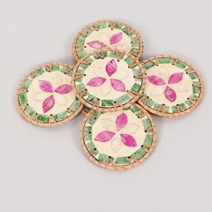 Rattan tea cup mat trivet custom made natural fiber <b>coaster</b> set cheapest price <b>drink</b> <b>coasters</b> - Product Image 3