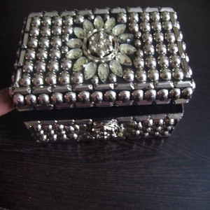 Lac Decorative Gift Boxes Luxury Black Beaded Embroidered <b>Storage</b> <b>Trunk</b> with metal Stone Work Decorative Jewelry Organizer <b>Box</b> - Product Image 4