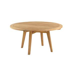 Mesa de Comedor Redonda de Teca Sólida de Grado Comercial, Acabado Natural, Muebles Duraderos para Interiores y Exteriores - Product Image 1