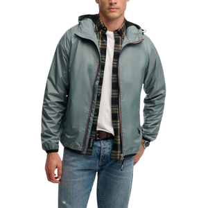 Men's <b>Hooded</b> Windbreaker Jacket with Full <b>Zip</b> and Two Side Pockets for Outdoor Wear - Product Image 4