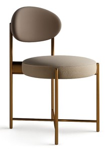 Silla de Comedor Moderna Tapizada con Estructura Metálica, Silla de Comedor de Lujo para Restaurante o Cafetería, Muebles Contemporáneos - Product Image 2
