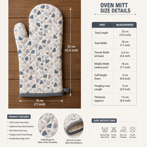 Gants de cuisine en coton, protection thermique durable pour la cuisson, le barbecue, la grillade et la manipulation de plats chauds - Product Image 2