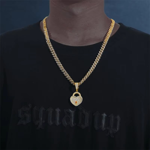 Collier Pendentif Cœur en Argent Sterling 925 pour Femme avec Diamant Moissanite Taille Brillant, Style Hip Hop, Fête, Punk, Tendance - Product Image 2