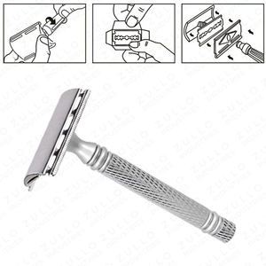Professional Men's Stainless Steel Safety Razor Reusable Manual <b>Shaving</b> Razor for Daily Grooming - Product Image 2