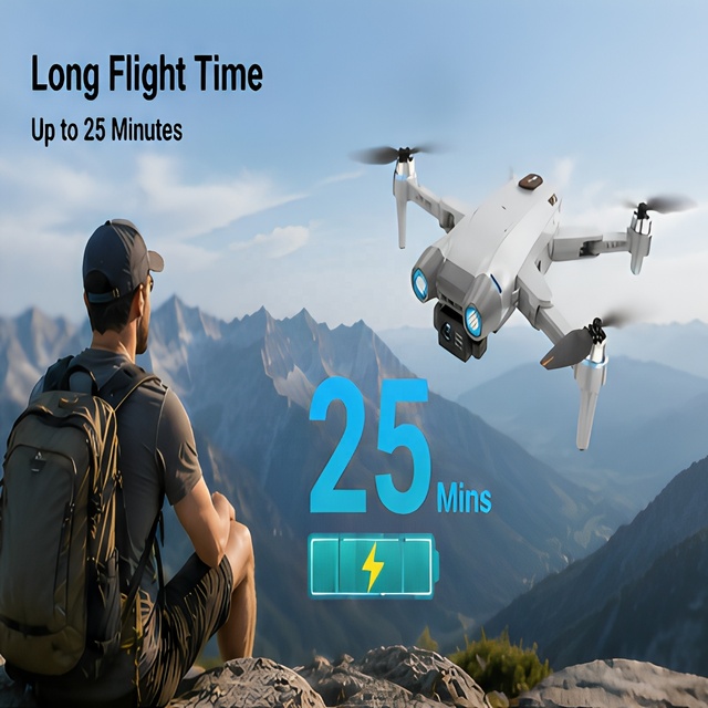 AE6 Max Foldable Ultra-Light Drone 4K HD Camera Optical Flow Positioning RC Quadcopter Mode 1-Key Operation for Beginners