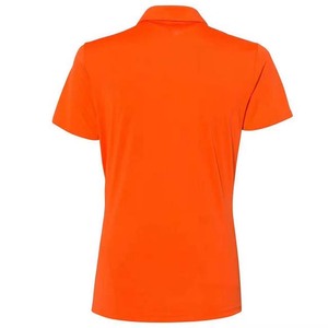 Women's Solid <b>Orange</b> <b>Polo</b> Shirt Short Sleeve Casual Knitted Fabric Regular Length - Product Image 2