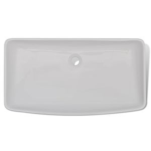 Lavabo de cerámica rectangular de lujo blanco de 28 \ "X 15 \" para Baño - Product Image 3