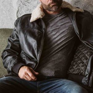 Veste en cuir classique pour homme – Manteau en cuir véritable de qualité supérieure style cowboy - Product Image 2