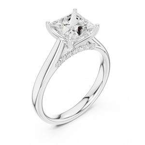 แหวนหมั้นเพชรทรงปรินเซสคัท 2 กะรัต ทอง 18k ระดับความสะอาด E VVS2 คุณภาพเยี่ยม สีขาวใส รูปทรง PR แบบเดี่ยว สำหรับงานแต่งงาน - Product Image 5