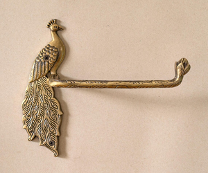 Porte-papier toilette mural Peacock, en laiton vintage, distributeur de papier hygiénique pour salle de bain, accessoire décoratif classique - Product Image 4