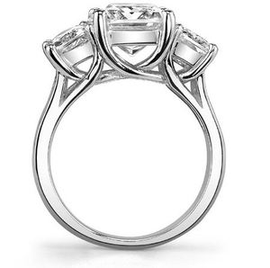Radiant Cut 8x10mm Moissanite 925 Sterling <b>Silver</b> White Gold Plated Prong Set Luxury <b>Solitaire</b> Engagement Wedding <b>Ring</b> for Party - Product Image 3