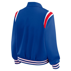 Chaqueta Universitaria Azul para Mujer, Manga Larga, Cuello con Rayas de Color en Contraste, Corte Regular, 100% Poliéster - Product Image 2