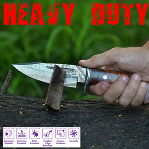 มีดเหล็กดามัสกัสคุณภาพสูงแบบ DIY ด้ามไม้ ปรับแต่งได้ตามสั่ง (OEM) - Product Image 4