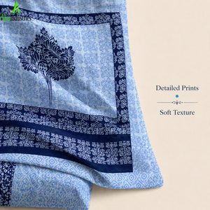 Juego de Sábanas de Algodón Azul Claro, Tamaño King, 3 Piezas, Diseño Floral, con Funda de Almohada, Colección de Ropa de Cama Suave - Product Image 6