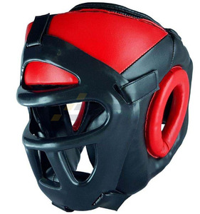 Customizable High Quality Leather Laced Boxing <b>Training</b> Safety Breathable Black Winning <b>Head</b> Guard Martial Arts Fitness - Product Image 5